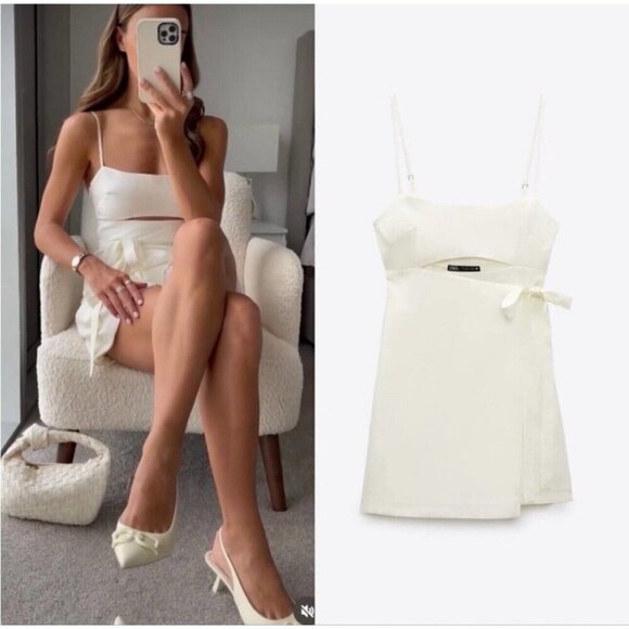 ZARA Women’s LINEN BLEND CUT OUT JUMPSUIT DRESS Size M New - Picture 3 of 15